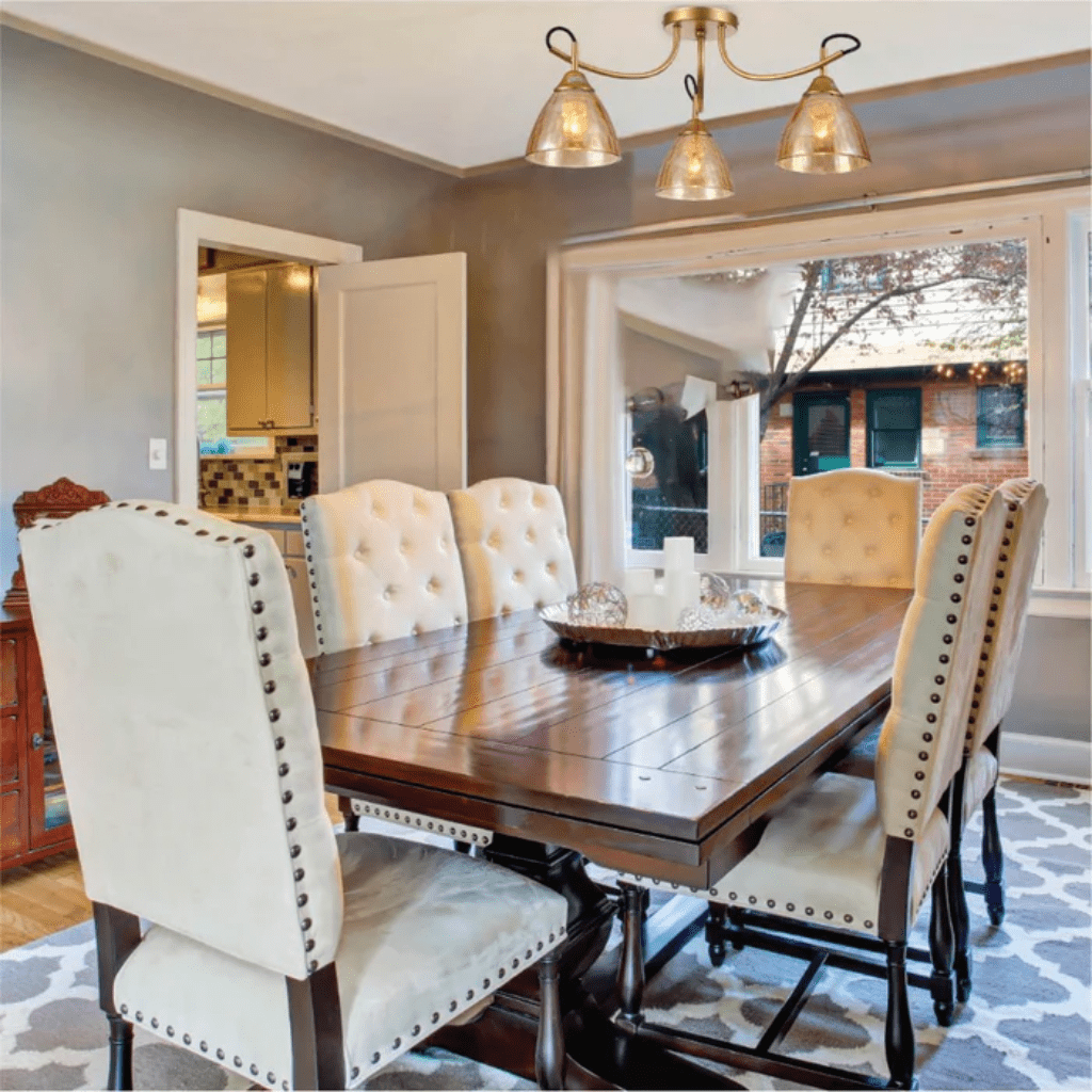 TKLD Ceiling Lights Amber Cone Glass Gold Semi Flush Ceiling Light E27 - 3 Lamps