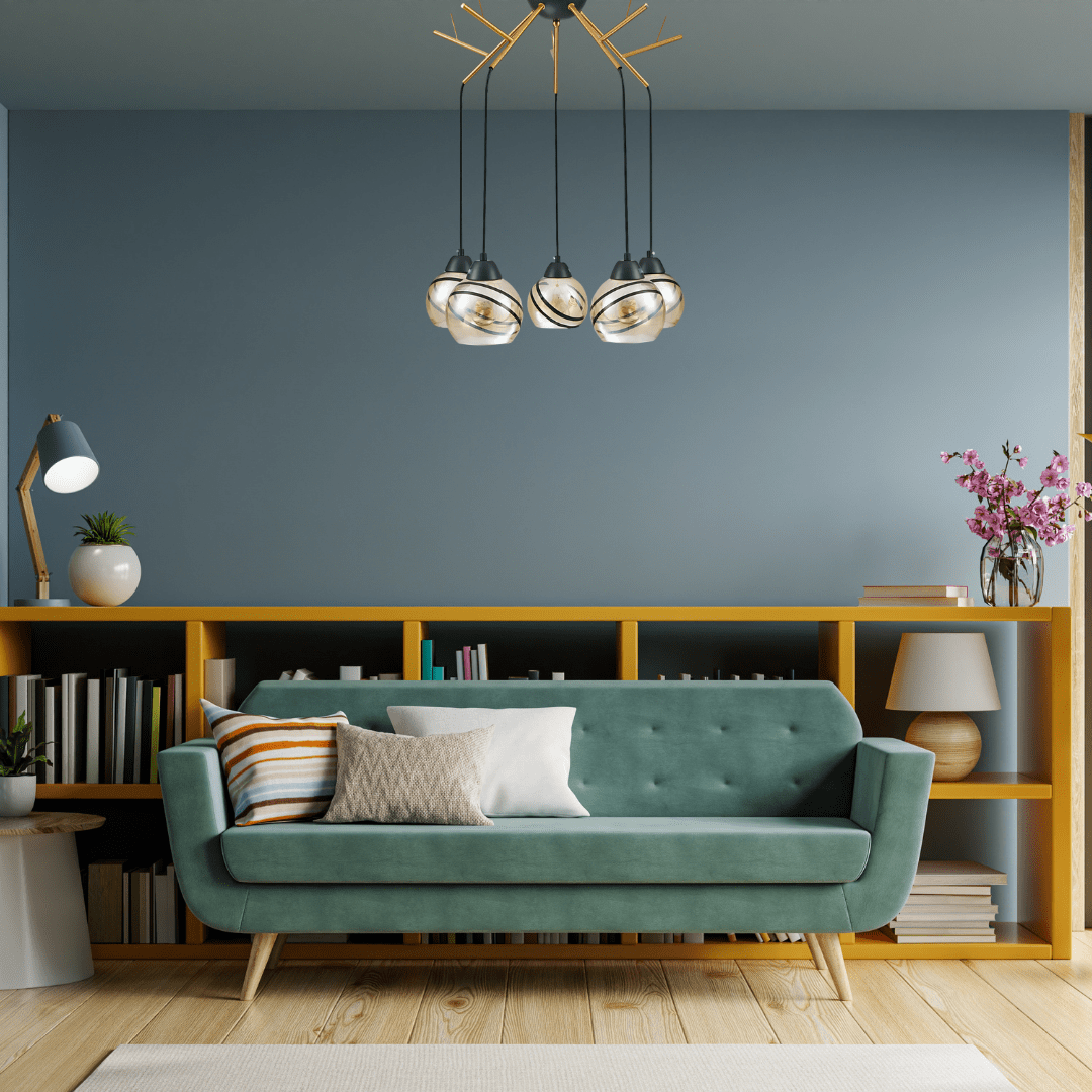 TKLD Ceiling Lights Amber Dome Glass Gold 5 Lamp Twig Modern Ceiling Light - 40W