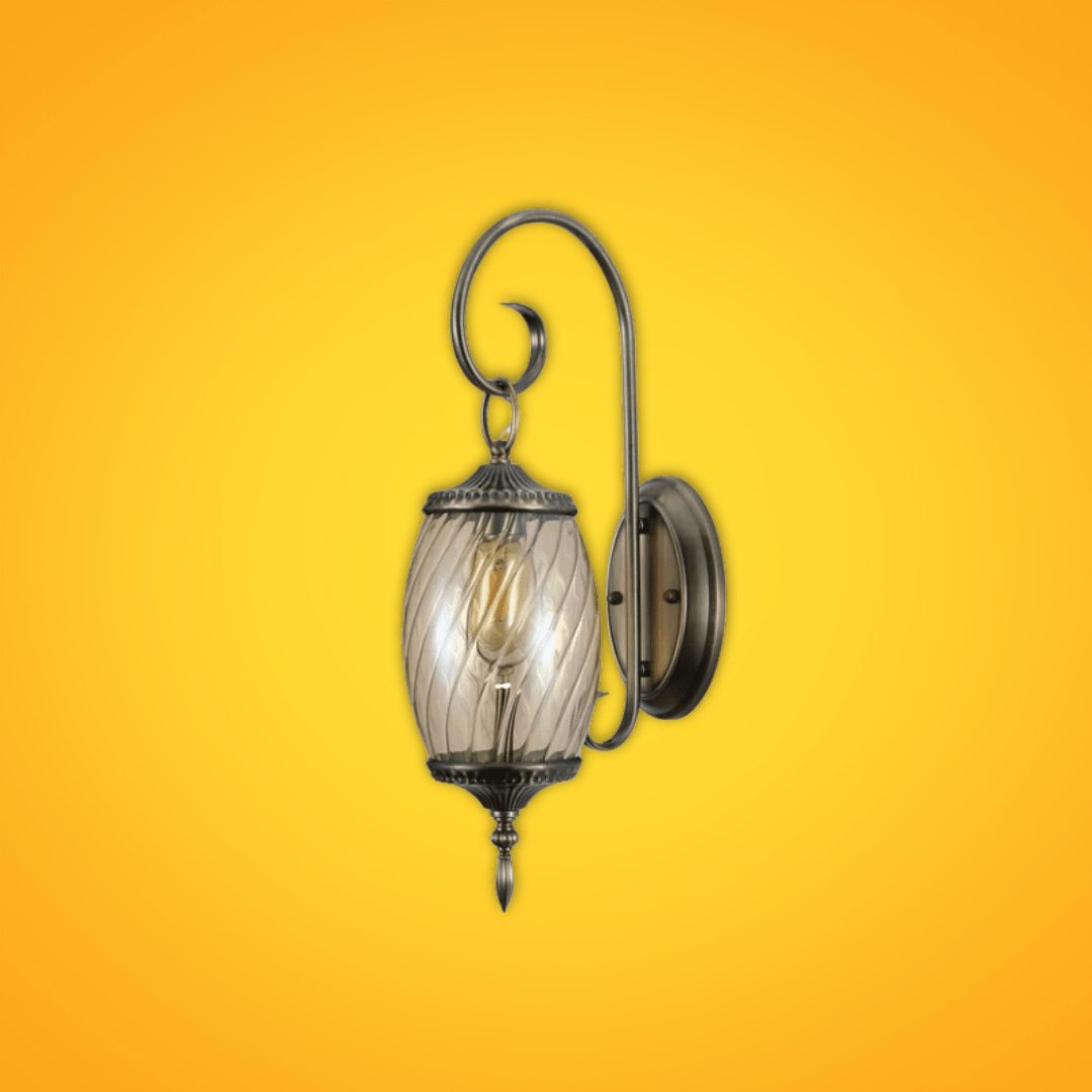 TKLD Wall & Sconce Lights Amber Glass Antique Bronze Metal Body Moroccan Style Wall Lamp - 60W