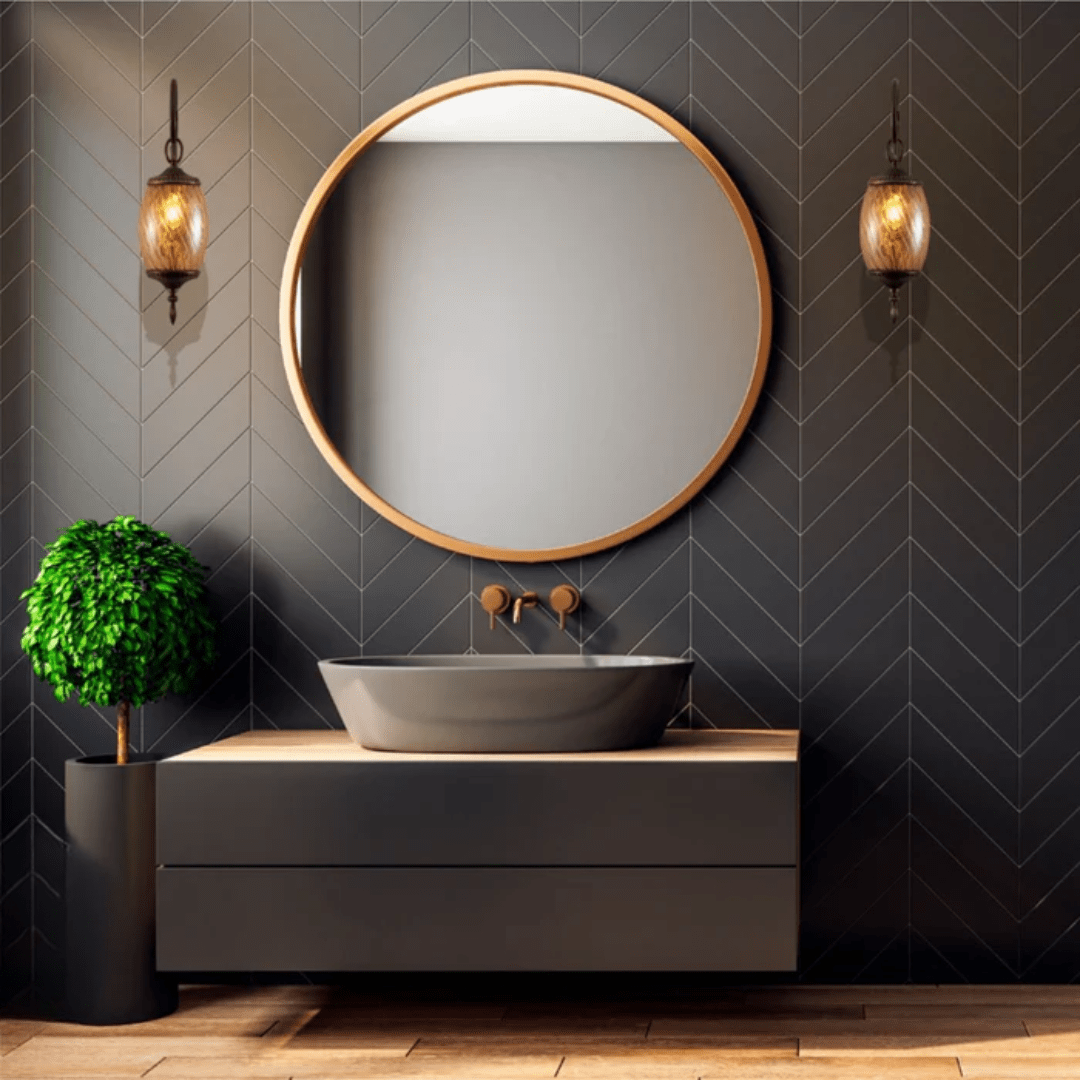 TKLD Wall & Sconce Lights Amber Glass Antique Bronze Metal Body Moroccan Style Wall Lamp - 60W