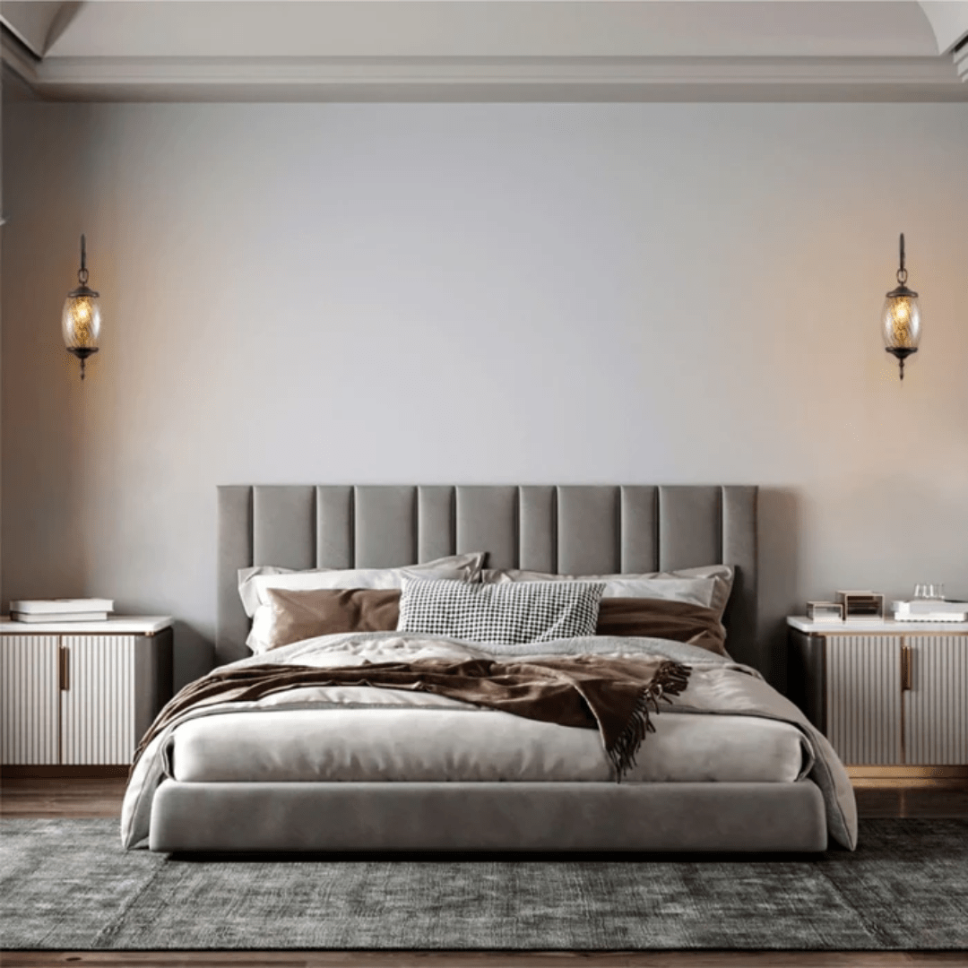 TKLD Wall & Sconce Lights Amber Glass Antique Bronze Metal Body Moroccan Style Wall Lamp - 60W