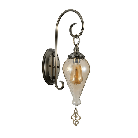 TKLD Wall & Sconce Lights Amber Glass Antique Bronze Metal Body Moroccan Style Wall Light - 40W