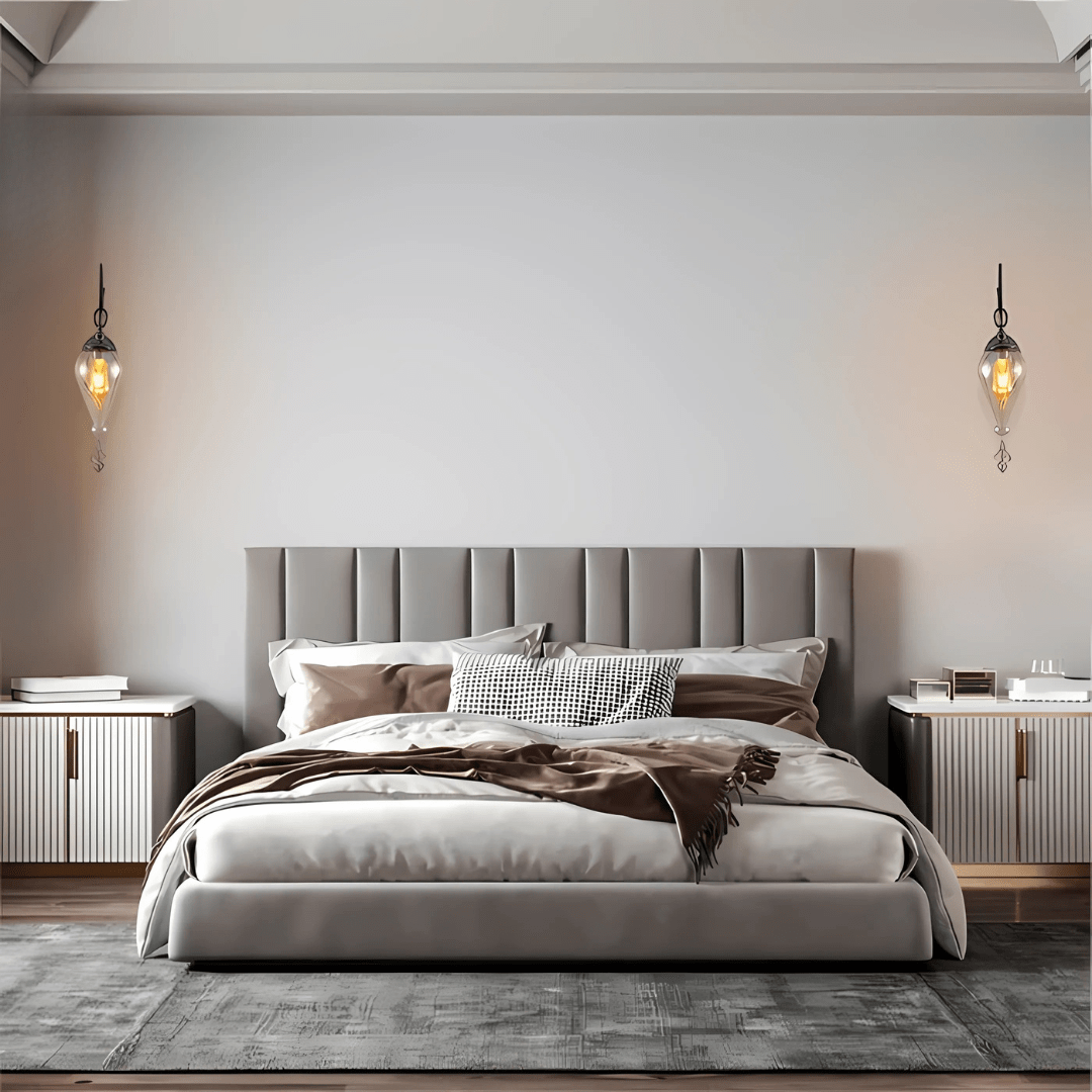 TKLD Wall & Sconce Lights Amber Glass Antique Bronze Metal Body Moroccan Style Wall Light - 40W