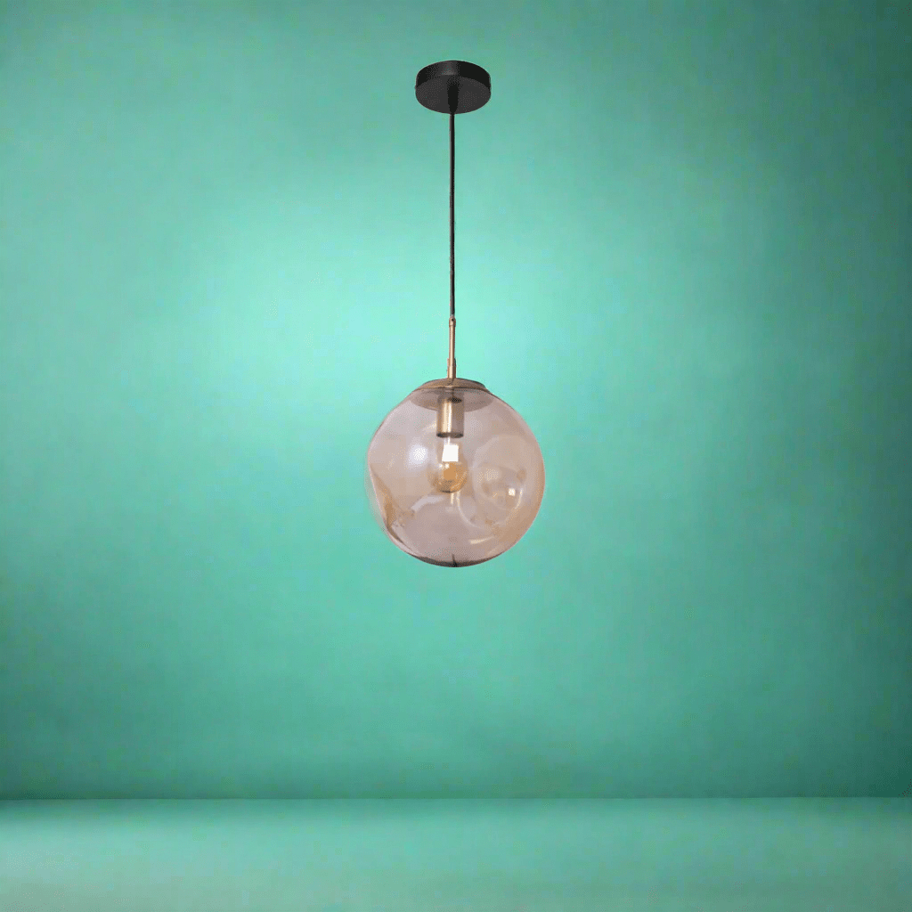 TKLD Pendant & Chandeliers Amber Glass Crater E27 Pendant Ceiling Light