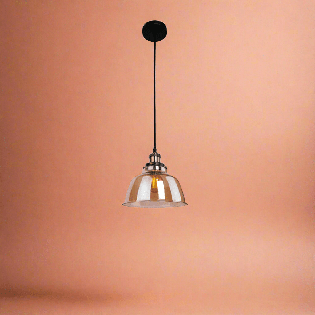 TKLD Pendant & Chandeliers Amber Glass Dome E27 Pendant Ceiling Light