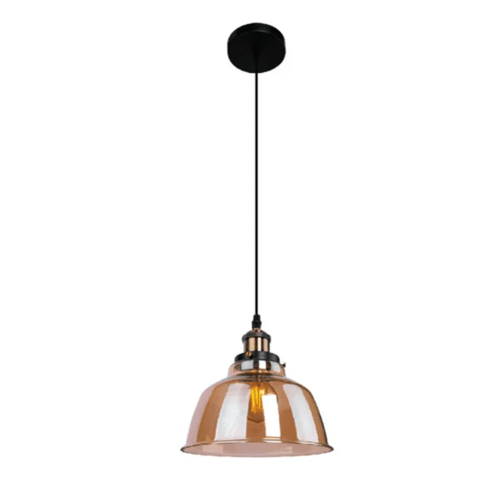 TKLD Pendant & Chandeliers Amber Glass Dome E27 Pendant Ceiling Light
