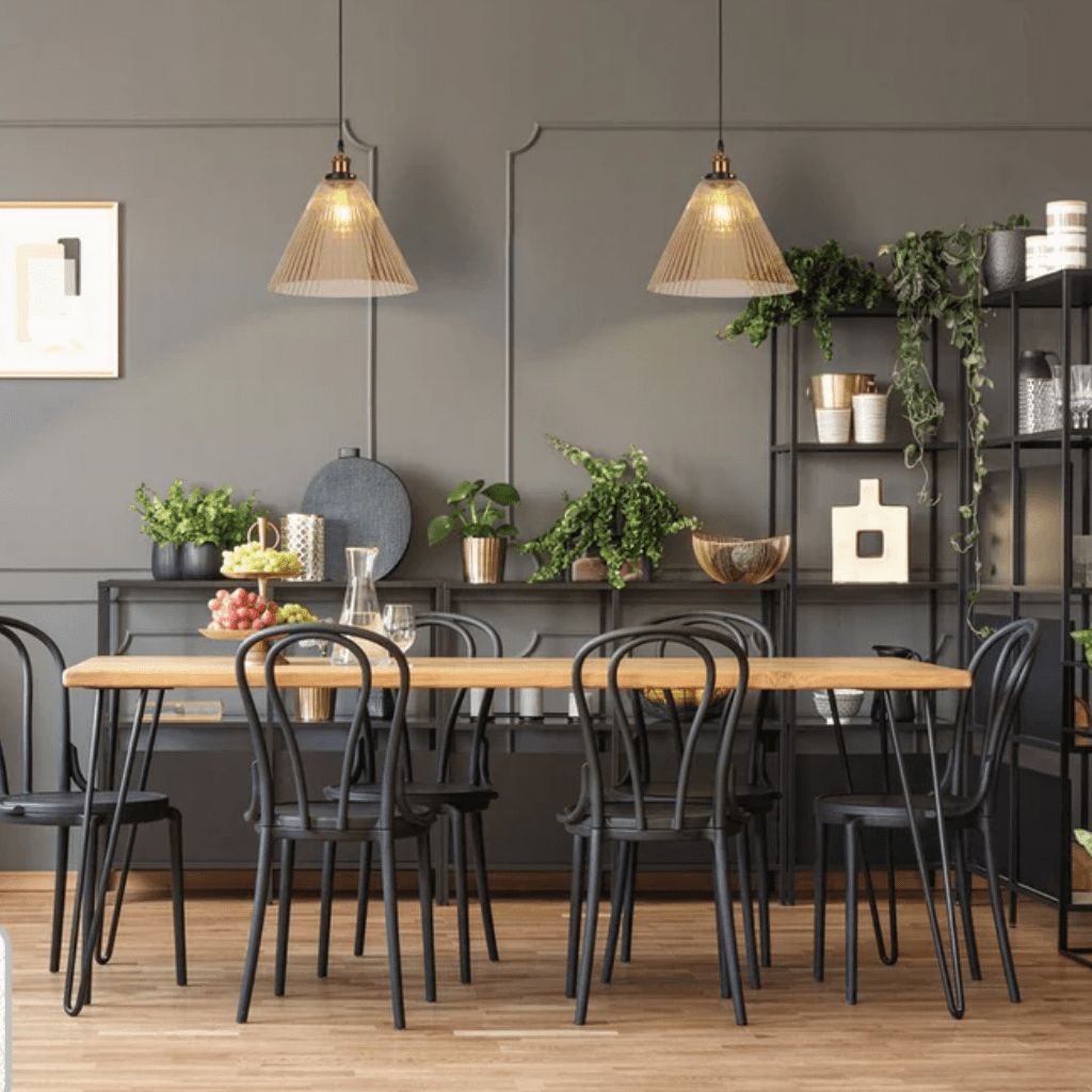 TKLD Pendant & Chandeliers Amber Glass Funnel Striped E27 Pendant Ceiling Light