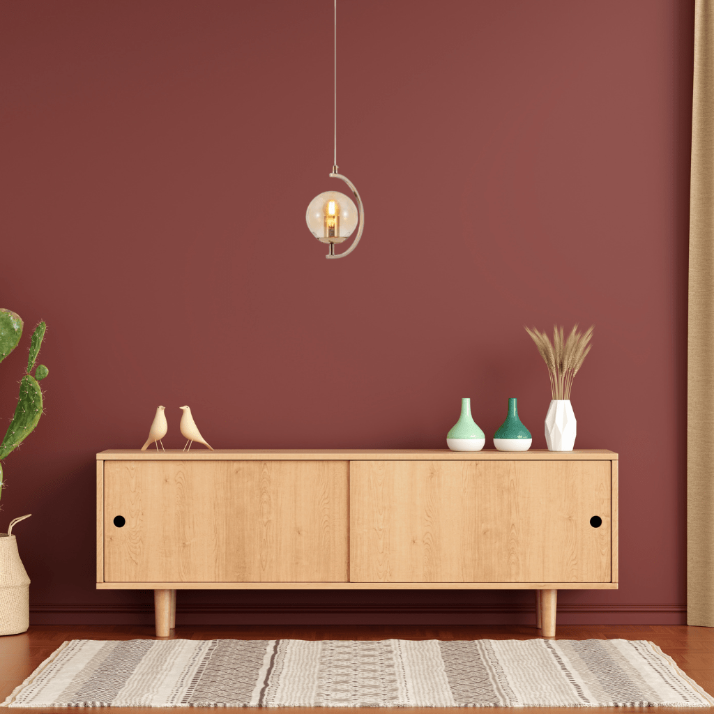 TKLD Pendant & Chandeliers Amber Glass Globe Crescent Gold Modern Ceiling Pendant Light - 1 Lamp