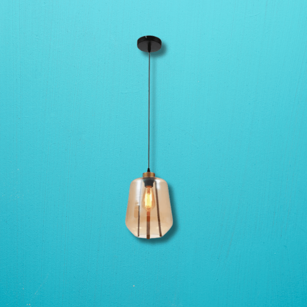 TKLD Pendant & Chandeliers Amber Glass Schoolhouse E27 Pendant Ceiling Light L