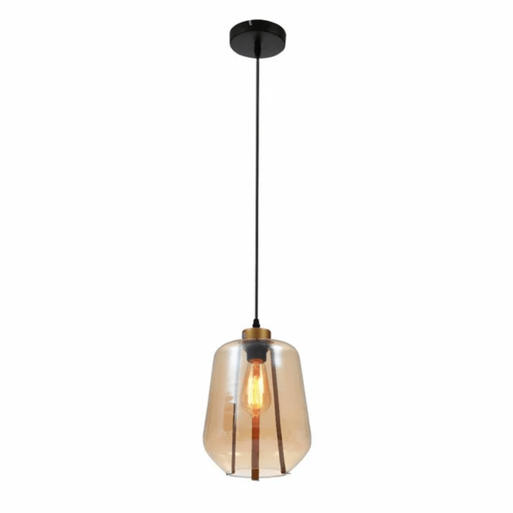 TKLD Pendant & Chandeliers Amber Glass Schoolhouse E27 Pendant Ceiling Light L