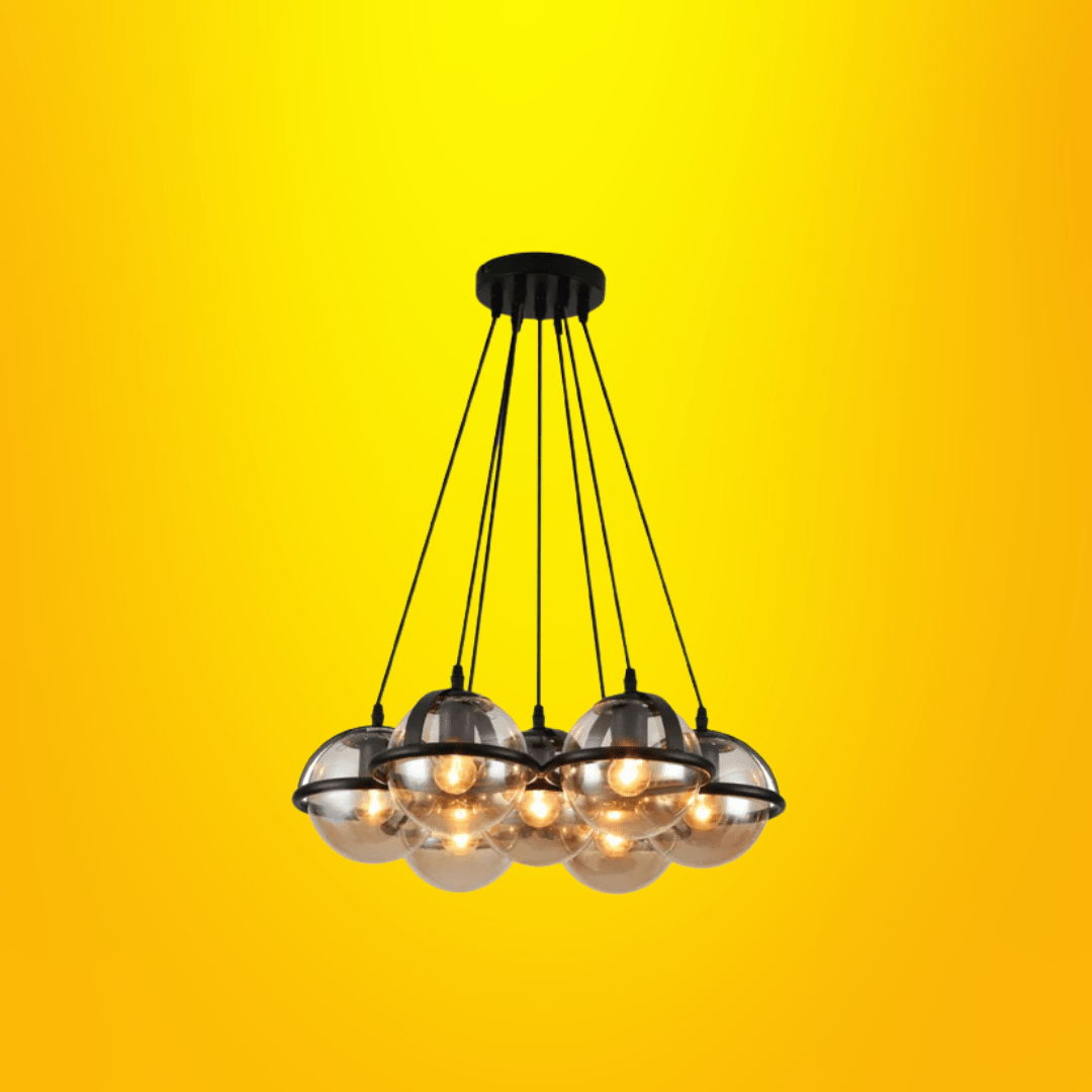 TKLD Pendant & Chandeliers Amber Globe Glasses Daisy Modern Ceiling Light 7xE27 Fittings - 40W