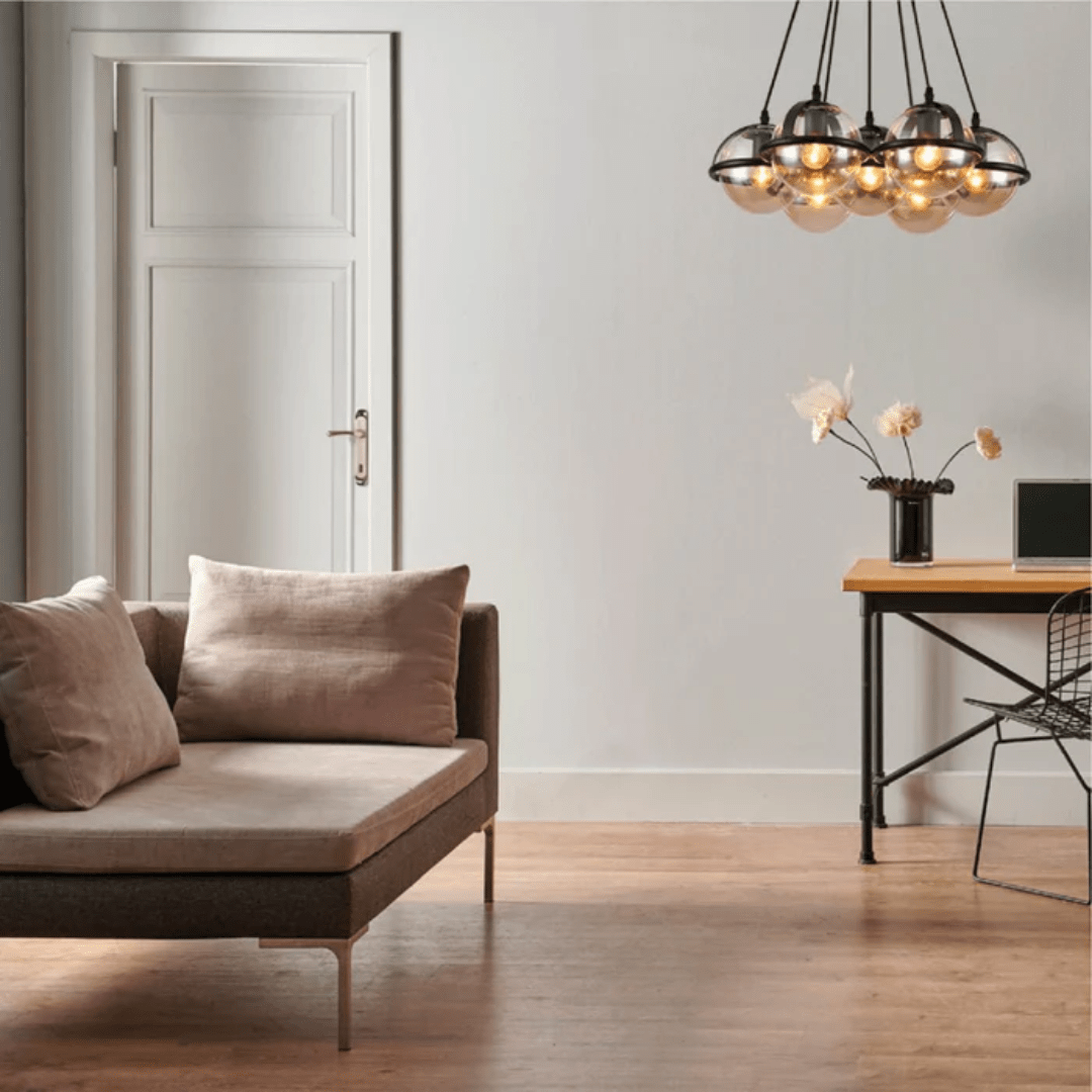 TKLD Pendant & Chandeliers Amber Globe Glasses Daisy Modern Ceiling Light 7xE27 Fittings - 40W