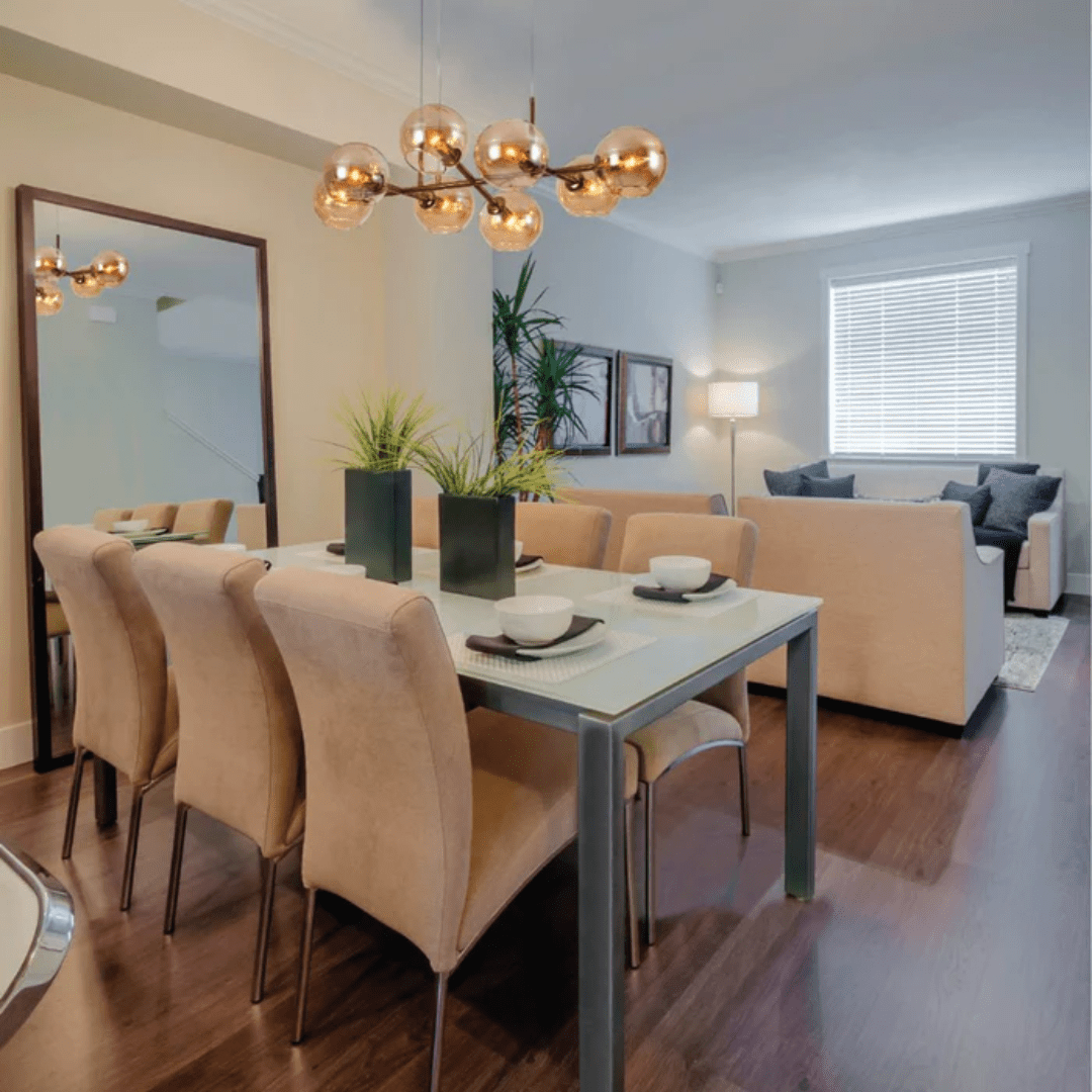 TKLD Pendant & Chandeliers Amber Globe Glasses Gold Metal Body Island Chandelier Ceiling Light 8xE14 Fittings - 40W