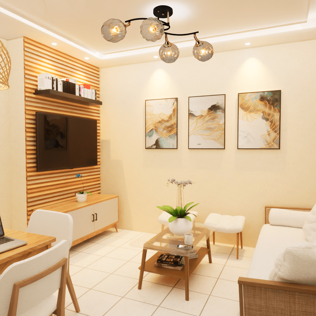 TKLD Ceiling Lights Amber Reeded 4 Lamp Globe Glass Vintage Retro Semi Flush Ceiling Light - 40W