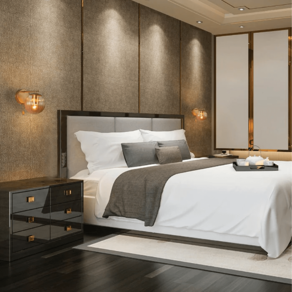 TKLD Wall & Sconce Lights Amber Reeded Globe Gold Wall Light E27 Pull Down Switch