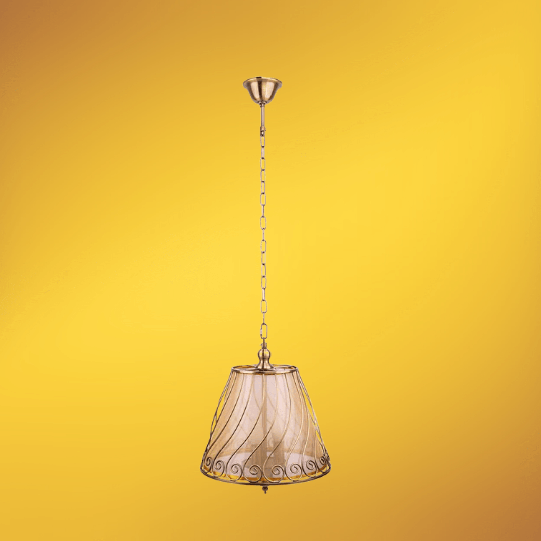 TKLD Pendant & Chandeliers Antique Brass Caged Frustum Chandelier Pendant Ceiling Light 3xE14 - 40W