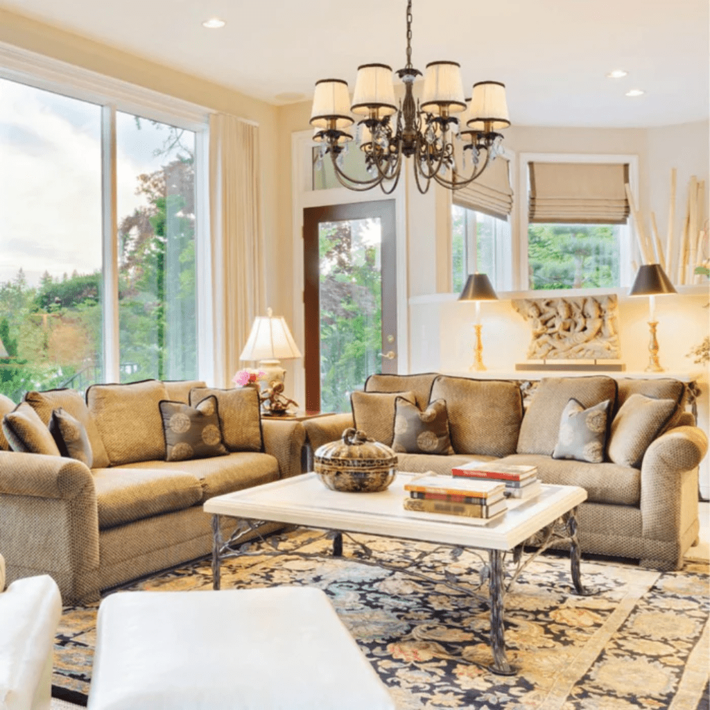 TKLD Pendant & Chandeliers Antique Brass Finishing Off White Shade Candle Vintage Crystal E14 Ceiling Light