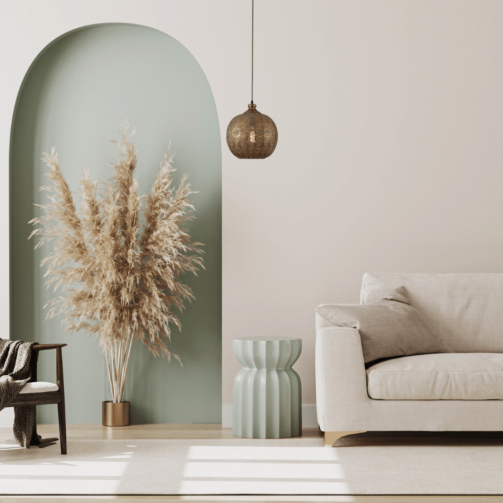 TKLD Pendant & Chandeliers Antique Brass Globe Moroccan Style E27 Pendant Ceiling Light