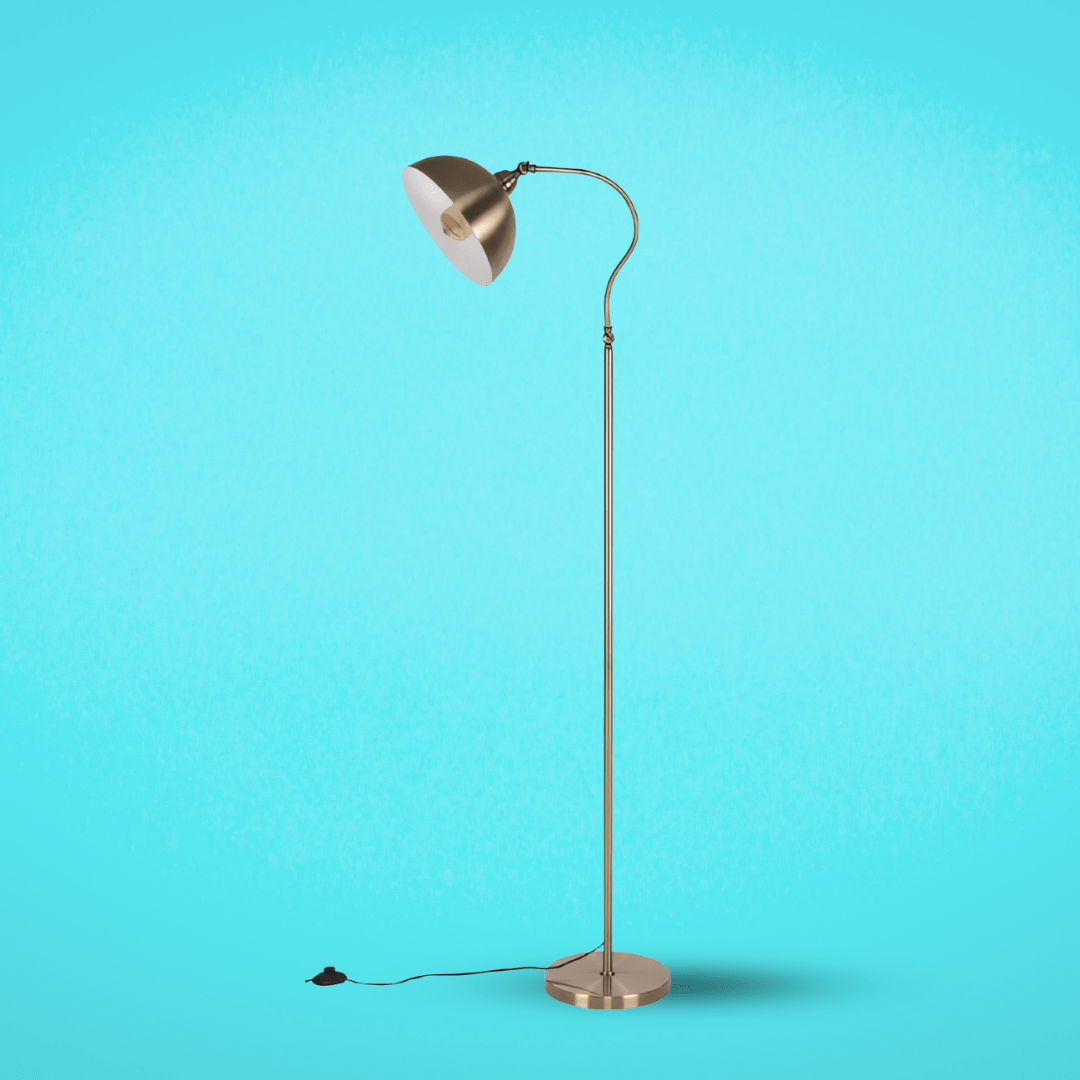 TKLD Table & Floor Lamps Antique Brass Metal Dome Shade Floor Lamp - 40W