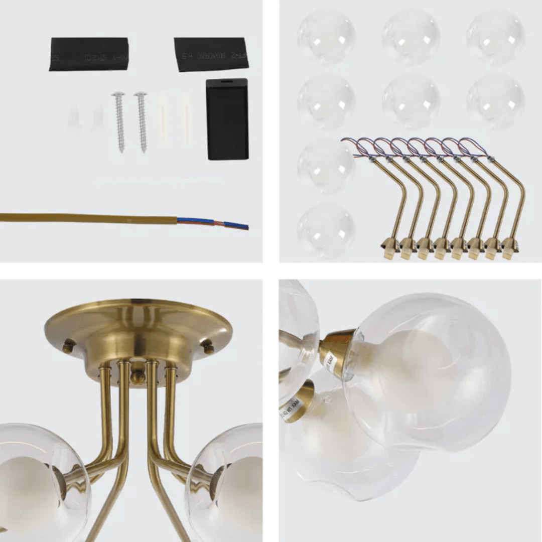 TKLD Pendant & Chandeliers Antique Brilliance Dimpled 8 Globe Light - 20W