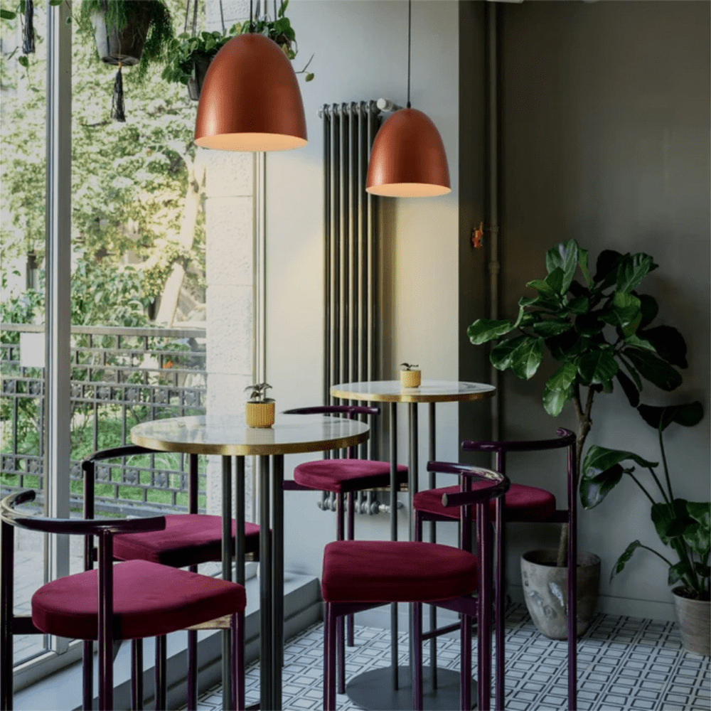 TKLD Pendant & Chandeliers Antique Copper Dome Metal E27 Pendant Ceiling Light - D220/D300