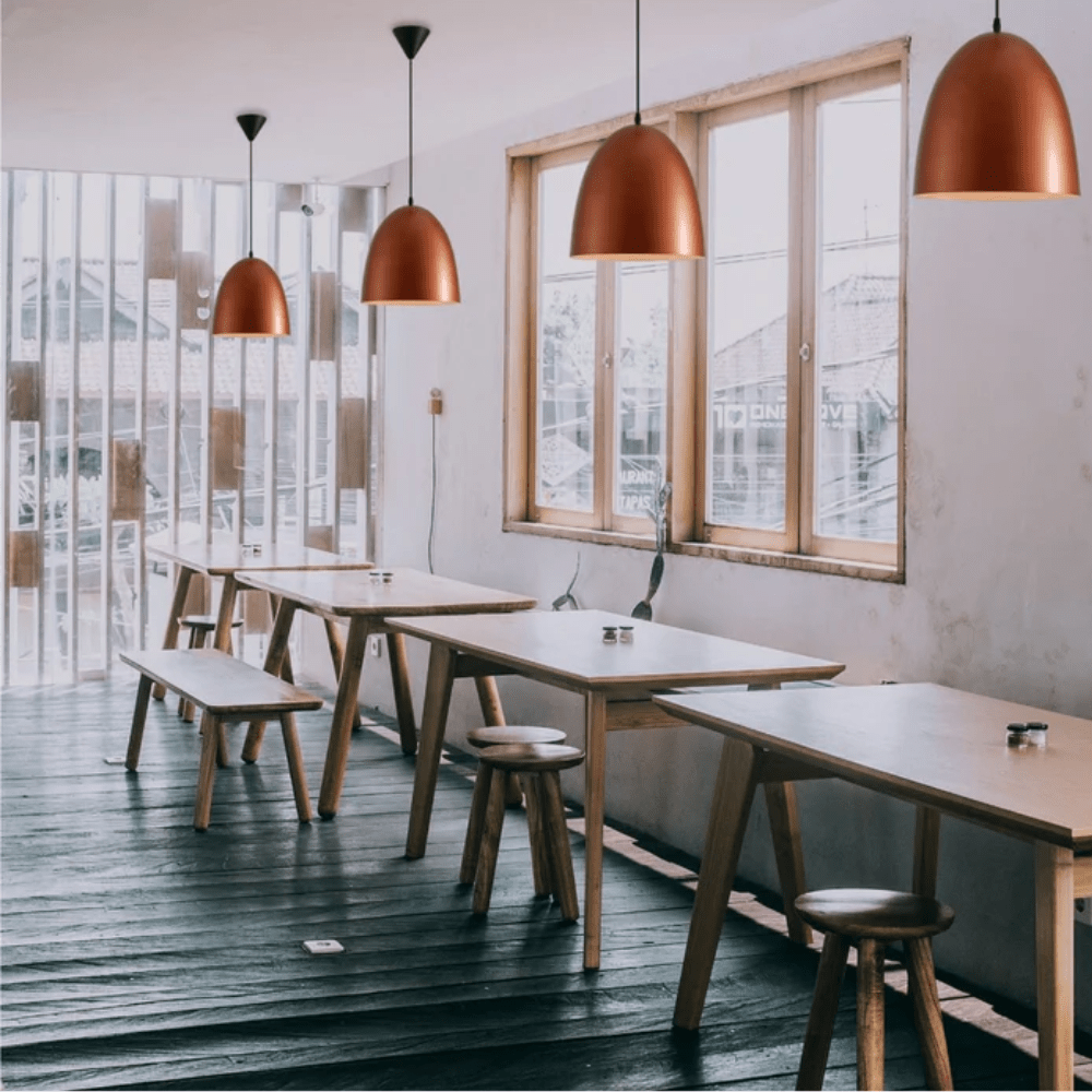 TKLD Pendant & Chandeliers Antique Copper Dome Metal E27 Pendant Ceiling Light - D220/D300