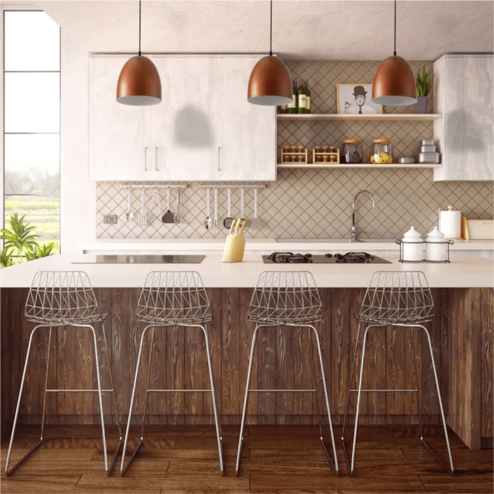 TKLD Pendant & Chandeliers Antique Copper Dome Metal E27 Pendant Ceiling Light - D220/D300