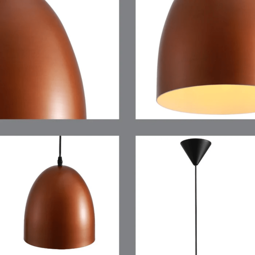 TKLD Pendant & Chandeliers Antique Copper Dome Metal E27 Pendant Ceiling Light - D220/D300