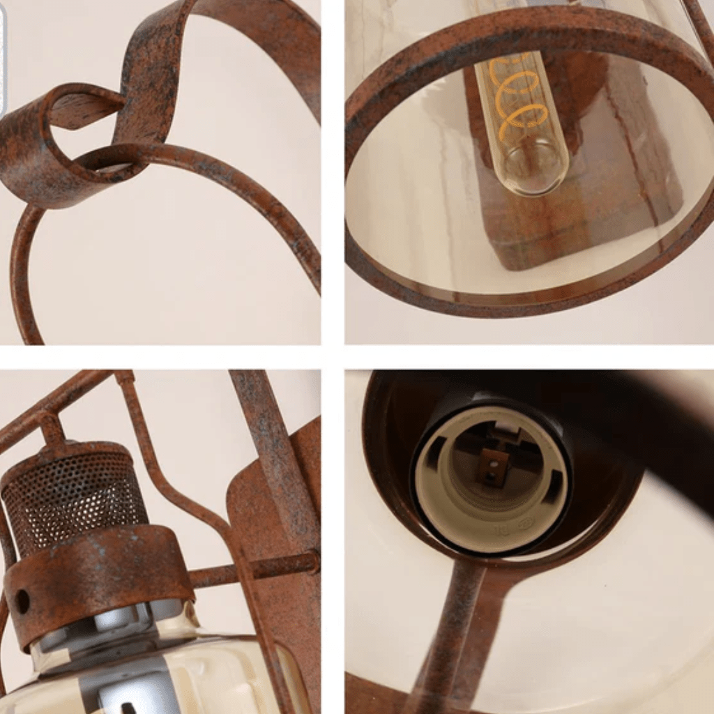 TKLD Wall & Sconce Lights Antique Industrial Rustic Wall Lantern Weathered Metal Frame