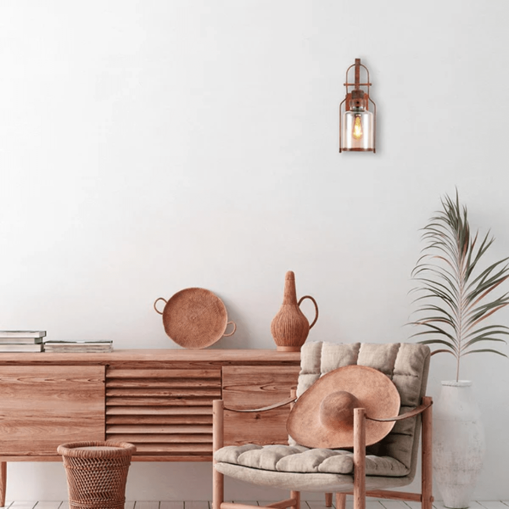 TKLD Wall & Sconce Lights Antique Industrial Rustic Wall Lantern Weathered Metal Frame