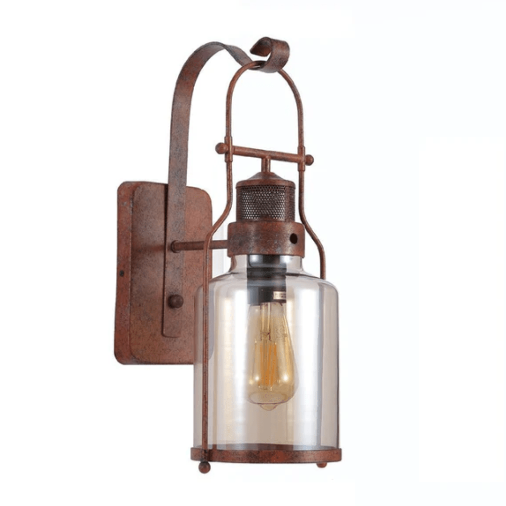 TKLD Wall & Sconce Lights Antique Industrial Rustic Wall Lantern Weathered Metal Frame
