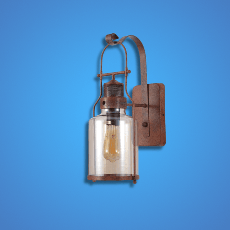 TKLD Wall & Sconce Lights Antique Industrial Rustic Wall Lantern Weathered Metal Frame