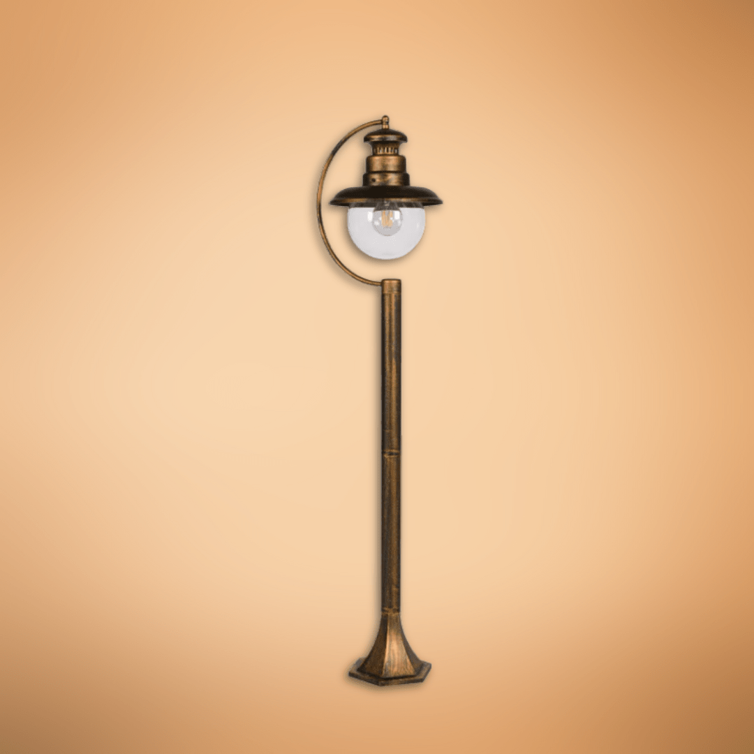 TKLD Outdoor Lighting Artu Black And Gold Outdoor Pathway Bollard Lawn Light - 40W