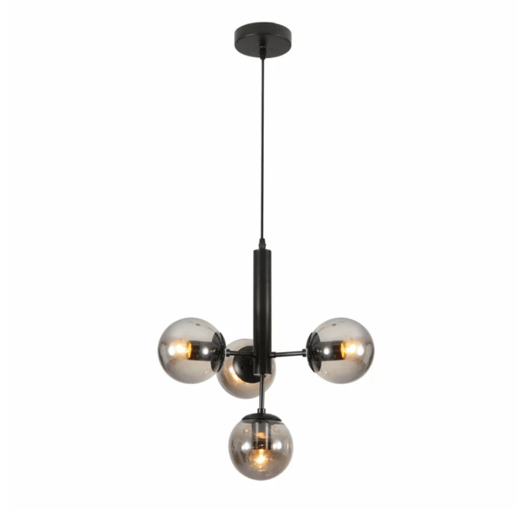 TKLD Pendant & Chandeliers Atom Model Smoky Globe Glass Metal Body E27 Ceiling Pendant Light