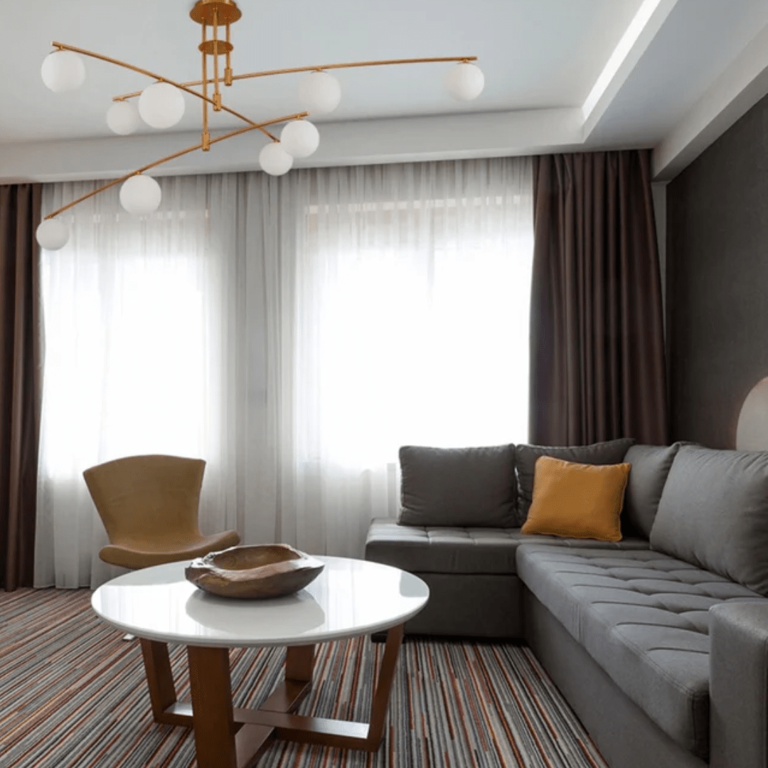 TKLD Pendant & Chandeliers Balanced Palm Opal 9 Globes and Gold Body Modern Chandelier Ceiling Light - 3W