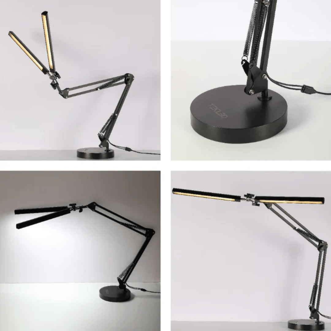 TKLD Table & Floor Lamps Black 2 Lamps LED Long Arm Dimming Desk Light - 2 x 10W
