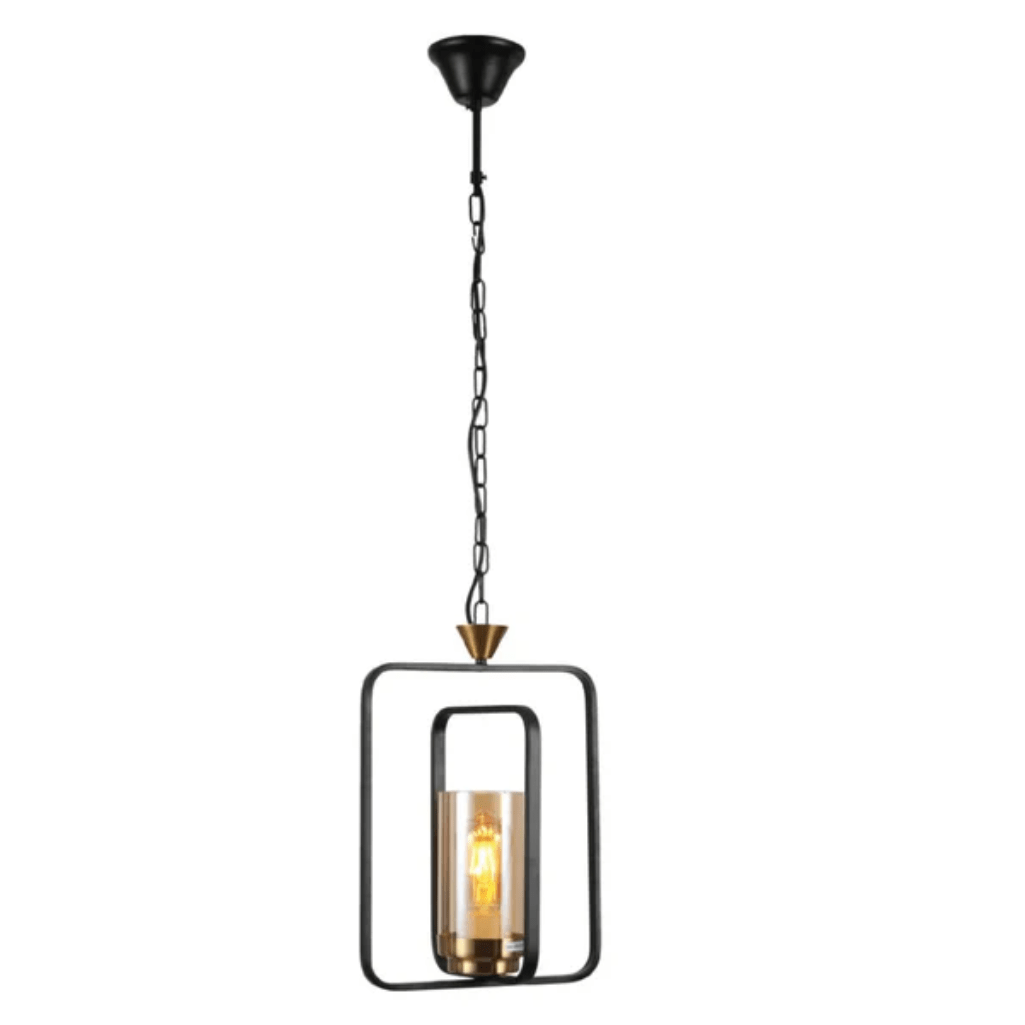 TKLD Pendant & Chandeliers Black Amber Kitchen Island E27 Chandelier Pendant Ceiling Light - 1 Lamp