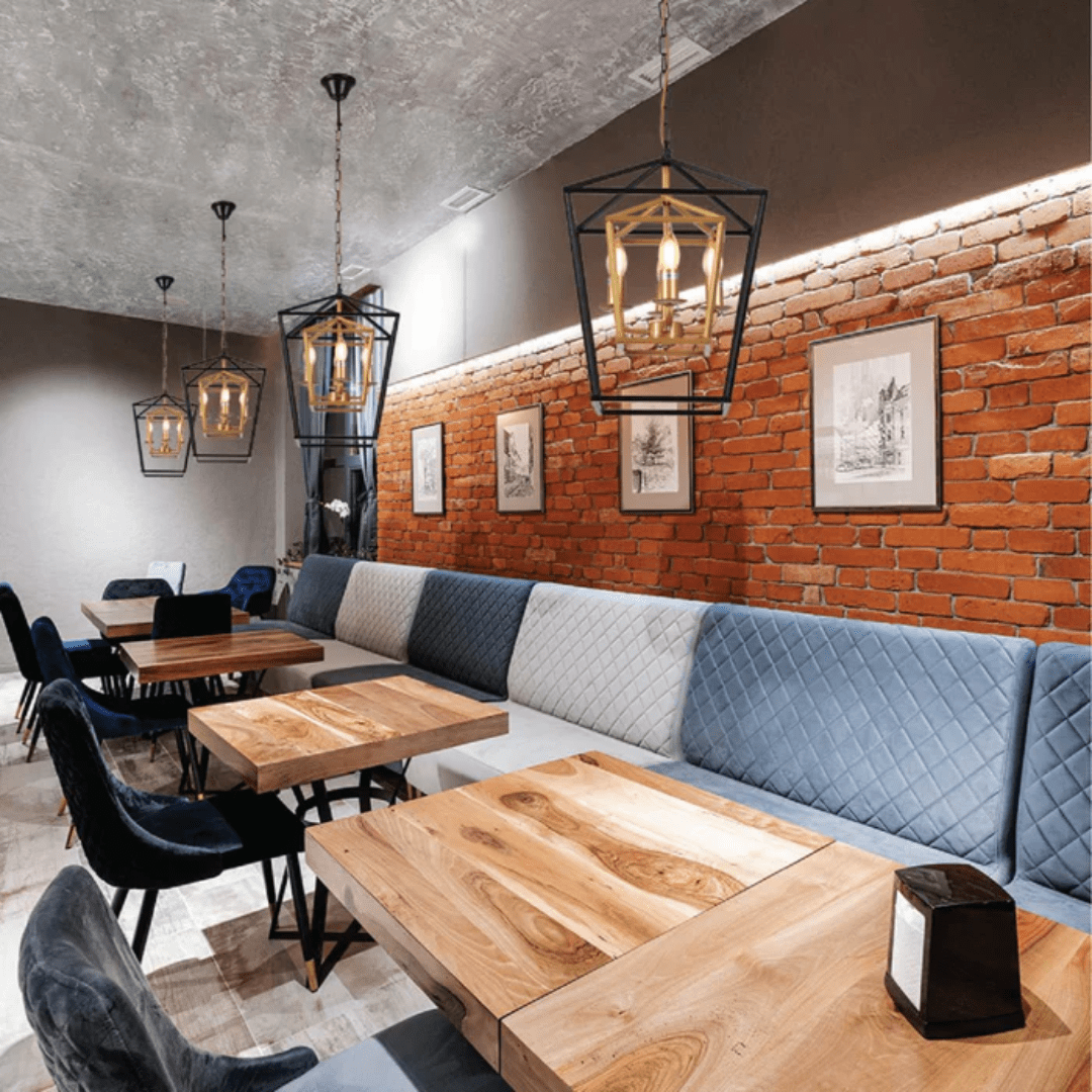 TKLD Pendant & Chandeliers Black and Gold Candle Farmhouse Vintage Pendant Ceiling Light - 40W