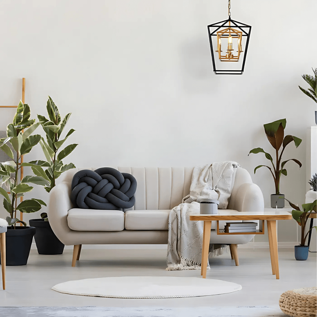 TKLD Pendant & Chandeliers Black and Gold Candle Farmhouse Vintage Pendant Ceiling Light - 40W