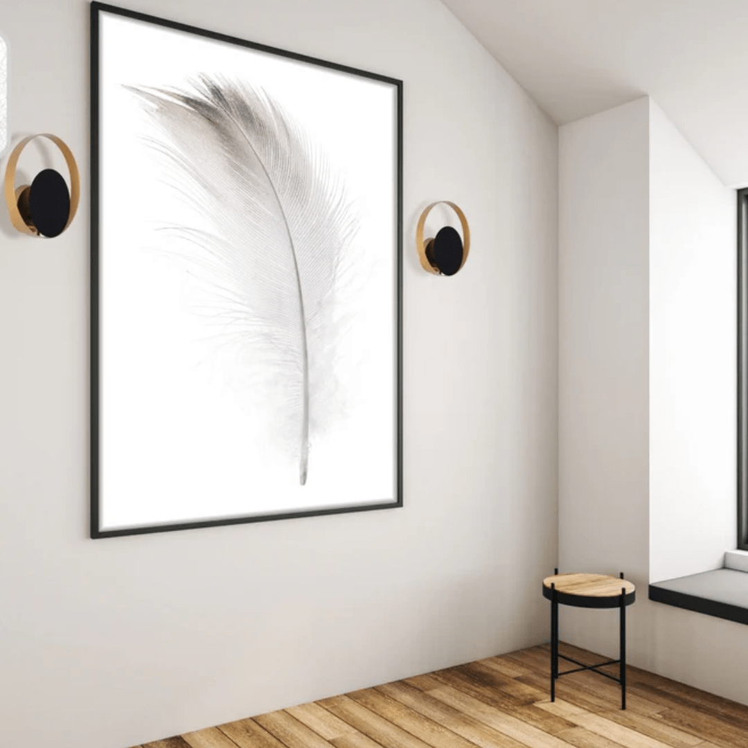 TKLD Pendant & Chandeliers Black And Gold Metal G9 Fitting Flat Wall Light