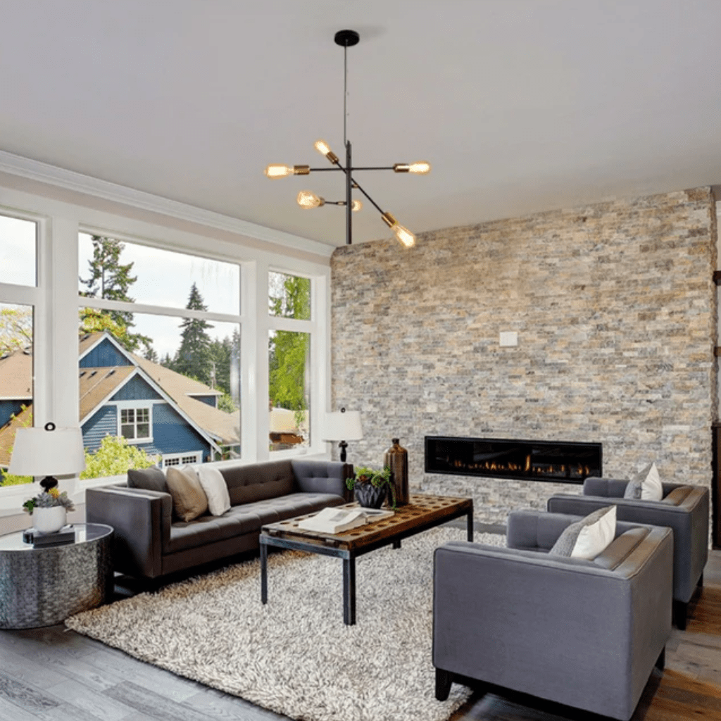 TKLD Pendant & Chandeliers Black and Gold Sputnik Rod Modern E27 Pendant Chandelier Ceiling Light - 6 Lamps