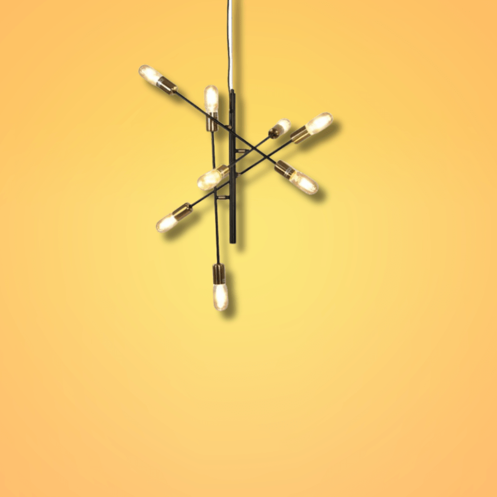 TKLD Pendant & Chandeliers Black and Gold Sputnik Rod Modern E27 Pendant Chandelier Ceiling Light - 8 Lamps