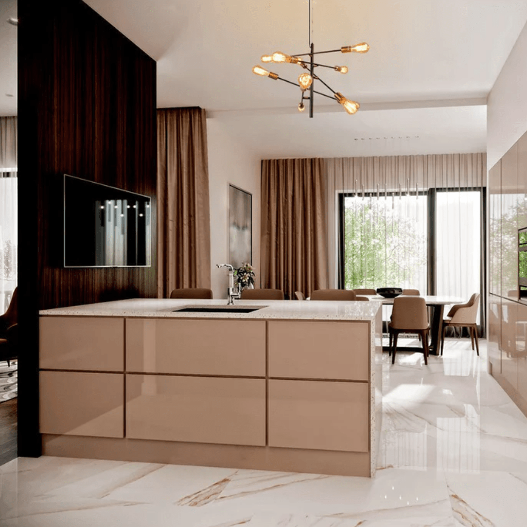 TKLD Pendant & Chandeliers Black and Gold Sputnik Rod Modern E27 Pendant Chandelier Ceiling Light - 8 Lamps