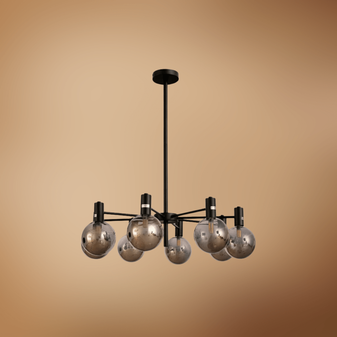 TKLD Pendant & Chandeliers Black and Smoky 8 Lamps Chandelier Ceiling Light - 3W