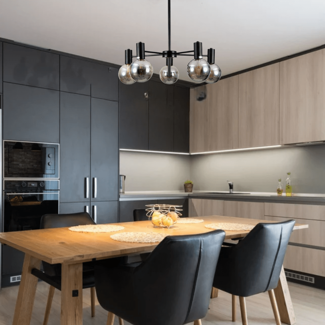 TKLD Pendant & Chandeliers Black And Smoky G9 Fitting 5 Lamps Chandelier Ceiling Light - 5W