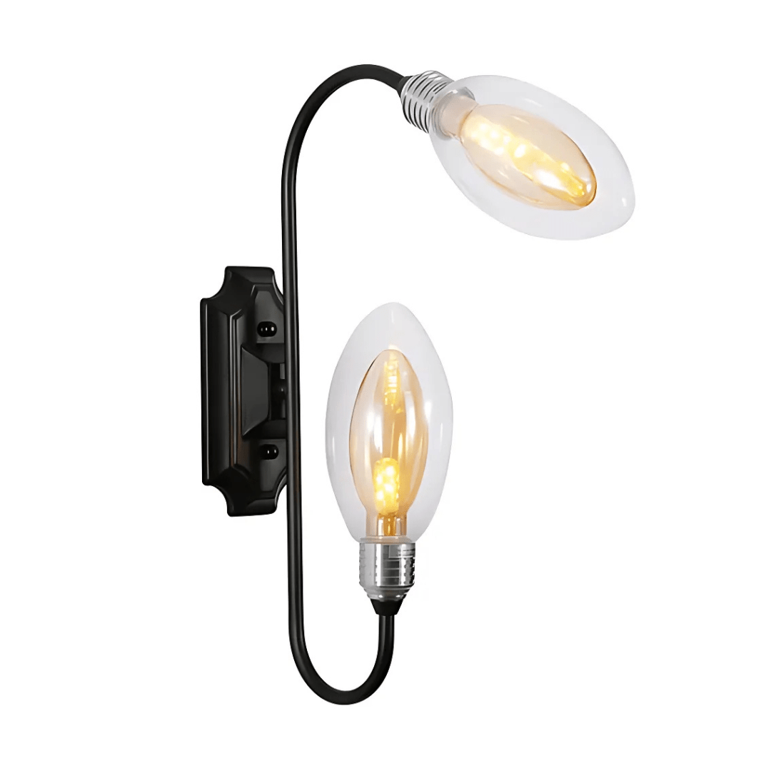 TKLD Wall & Sconce Lights Black Body Amber Glass 2xG9 Fitting Wall Light - 40W