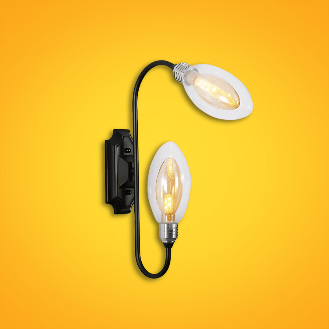 TKLD Wall & Sconce Lights Black Body Amber Glass 2xG9 Fitting Wall Light - 40W