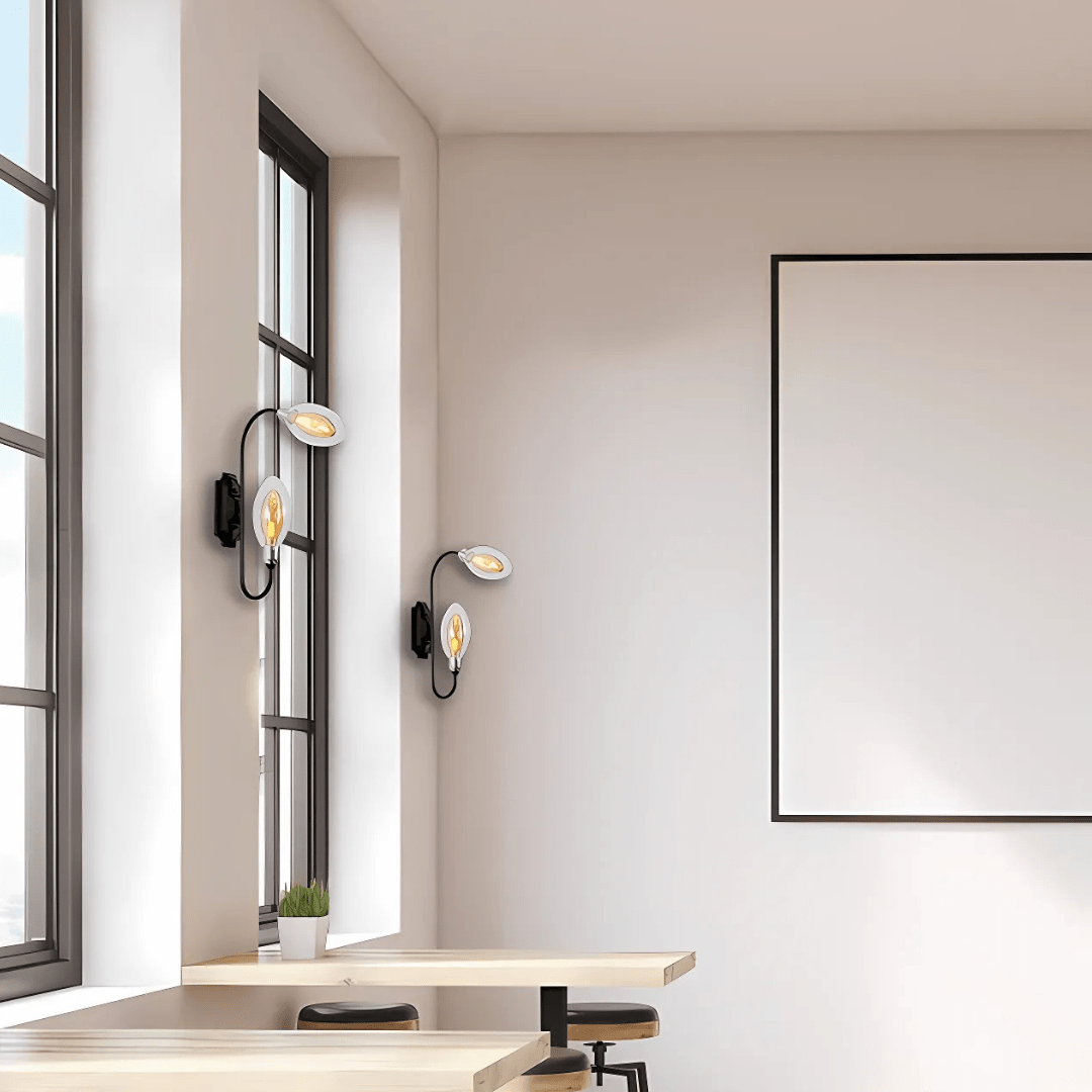 TKLD Wall & Sconce Lights Black Body Amber Glass 2xG9 Fitting Wall Light - 40W