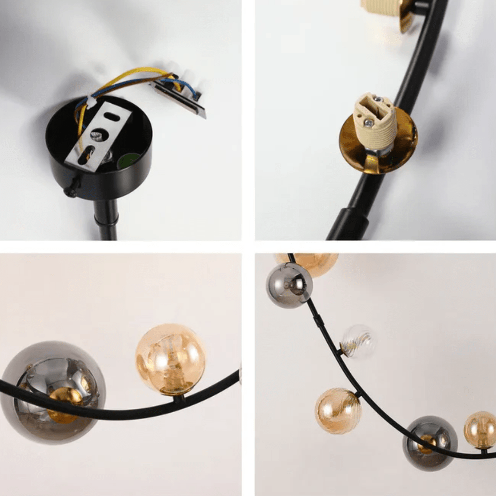 TKLD Pendant & Chandeliers Black Colourful Bubble 17xG9 Glass Chandelier - 68126-D