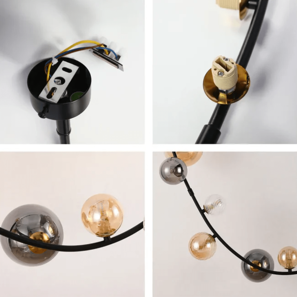 TKLD Pendant & Chandeliers Black Colourful Bubble 17xG9 Glass Chandelier - 68126-D